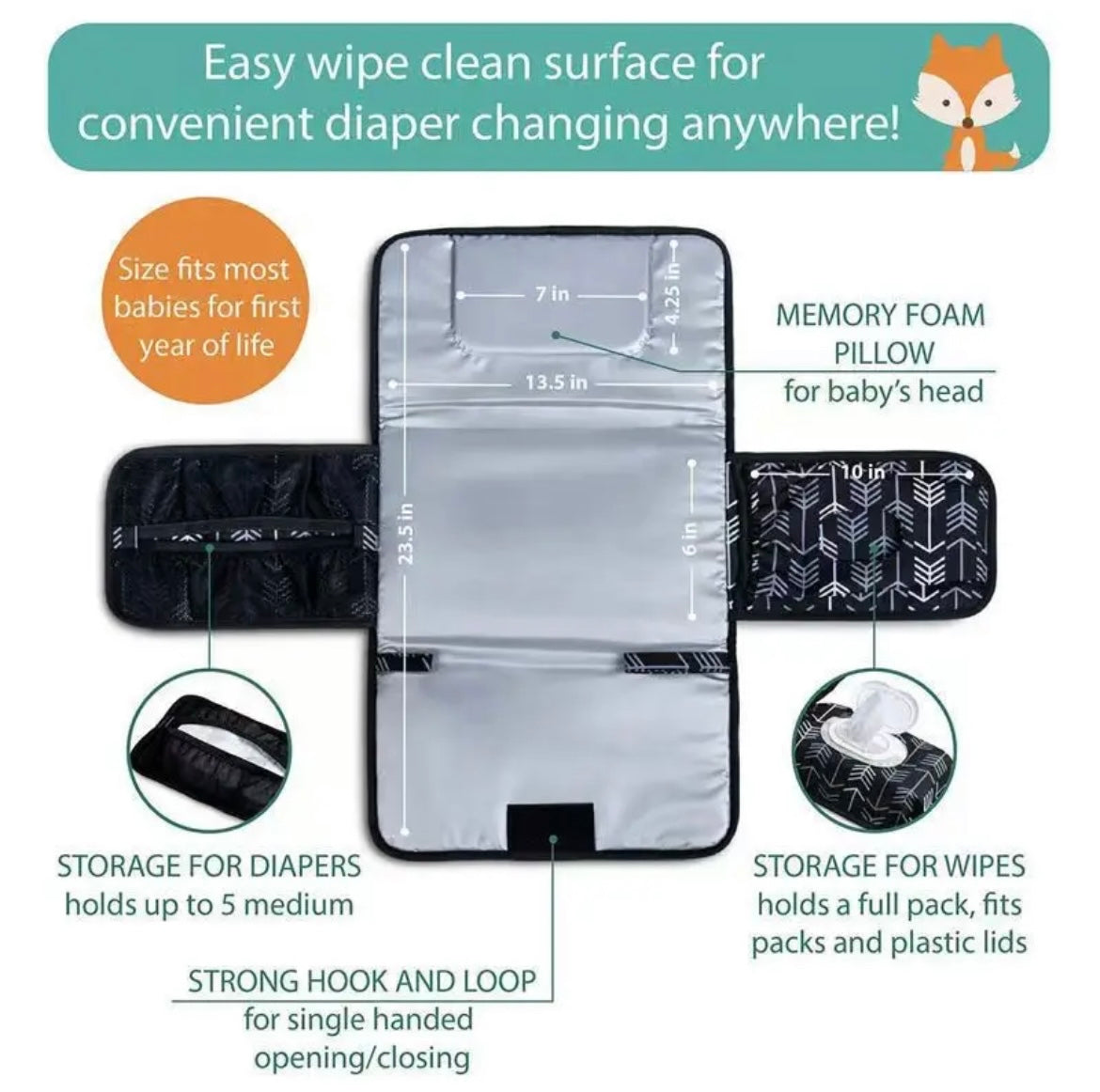 Portable diaper bag